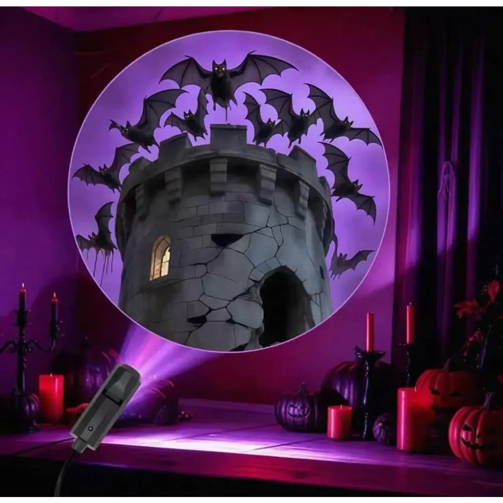 USB 6‑Pattern Holiday Projection Lamp for Party Decor